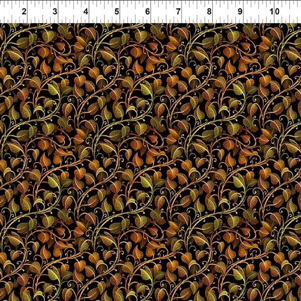 Patchworkstoff , Patchworkstoff , "Legendary Journeys, Vines - Multi", Blätter in grün,orange und braun von Jason Yenter, 21,50 €/m*