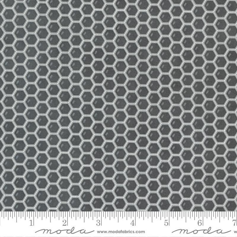 Patchworkstoff Patchworkstoff "Honeycomb Blenders Honeycomb", Honey And Lavender Dove Charcoal, Bienenwaben, schwarz, 21,50 €/m