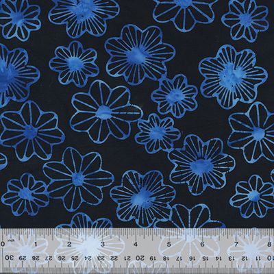 Batik "LILYPAD - Black" von Jacqueline de Jonge aus der Kollektion "Midnight Moon", 14,00/m