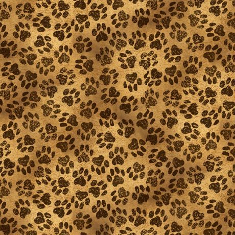Patchworkstoff Patchworkstoff "Dog Prints Brown", süßer Patchworkstoff mit Hundepfoten in braun, schwarz und creme, 20,50 €/m