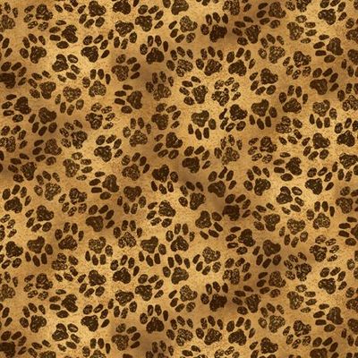 Patchworkstoff "Dog Prints Brown", süßer Patchworkstoff mit Hundepfoten in braun, schwarz und creme, 20,50 €/m