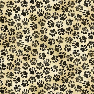 Patchworkstoff Patchworkstoff "Dog Prints Cream", süßer Patchworkstoff mit Hundepfoten in creme, schwarz und beige, 20,50 €/m