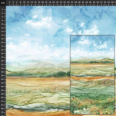 Patchworkstoff, Patchworkstoff, "The Great Outdoors Meadow Ombre", Landschaft und Berge, multicolor, 22,50 €/m