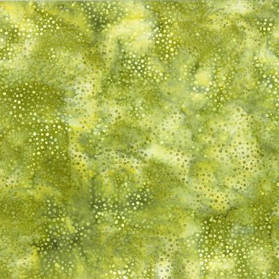 Batik Batik "Green Tea" von Hofman Fabrics aus der Serie "Dot Batiks", 15,00/m