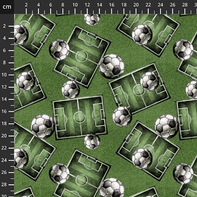 Patchworkstoff Patchworkstoff "Goalbound", Fussball, Spielfelder, WM-Spiel, grün, 21,50 €/m*