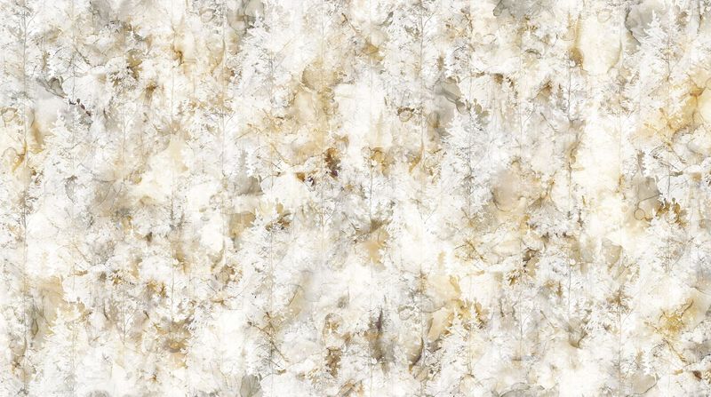 Patchworkstoff "Misty Morning Trees in White", Bäume, creme-beige, 22,50 €/m*