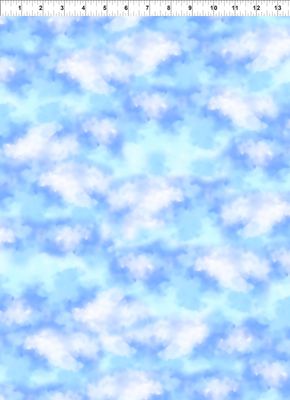 Patchworkstoff Patchworkstoff "Jungle Friends Clouds Blue", Wolken, Himmel, blau, 20,90 €/m*