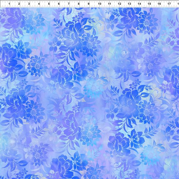 Patchworkstoff Patchworkstoff "Garden of Dreams II Floral Dream Blue", Blumen, blau, 20,50 €/m