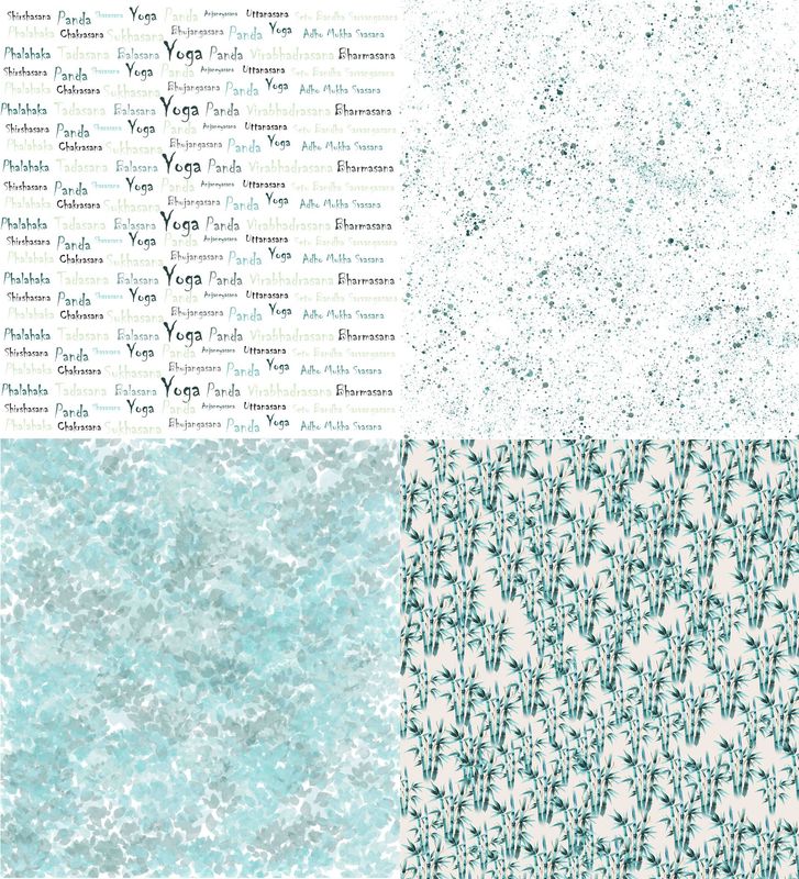 100-cm-Panel Patchworkstoff "Yoga Fat Quarter", mit verschiedenen Designs aus der Kollektion Yoga Pandas,  19,90 €/m