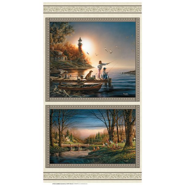60-cm-Panel Patchworkstoff 60-cm-Panel Patchworkstoff "Seasons - Spring Summer Seasons Panel Multi", Urlaub, Sommer, Gemälde, 19,83 €/m
