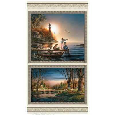 60-cm-Panel Patchworkstoff 60-cm-Panel Patchworkstoff "Seasons - Spring Summer Seasons Panel Multi", Urlaub, Sommer, Gemälde, 19,83 €/m