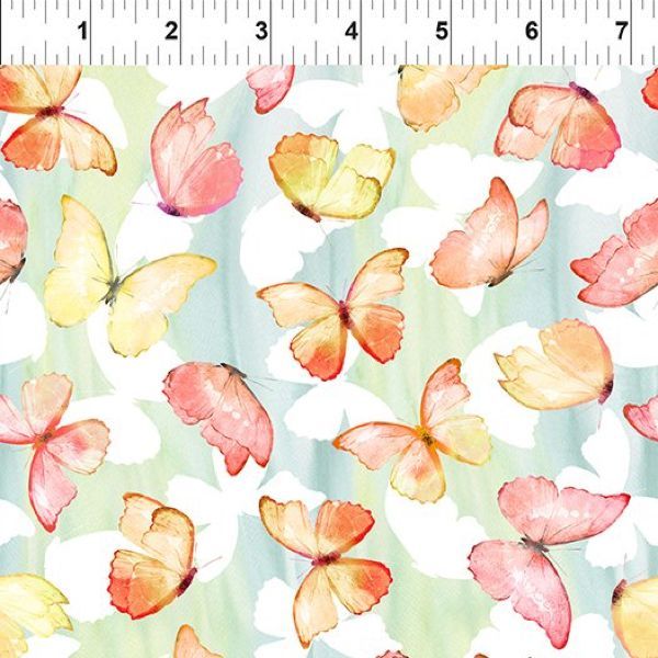 Patchworkstoff Patchworkstoff "The Patricia Collection - Butterflies Soft Multi", Schmetterlinge, watercolor, bunt, 22,50 €/m