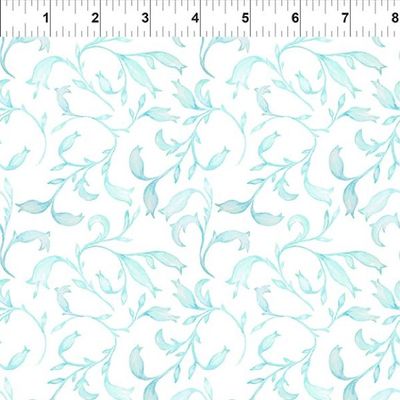 Patchworkstoff Patchworkstoff "The Patricia Collection - Sprigs", Zweige, watercolor, türkis, 22,50 €/m