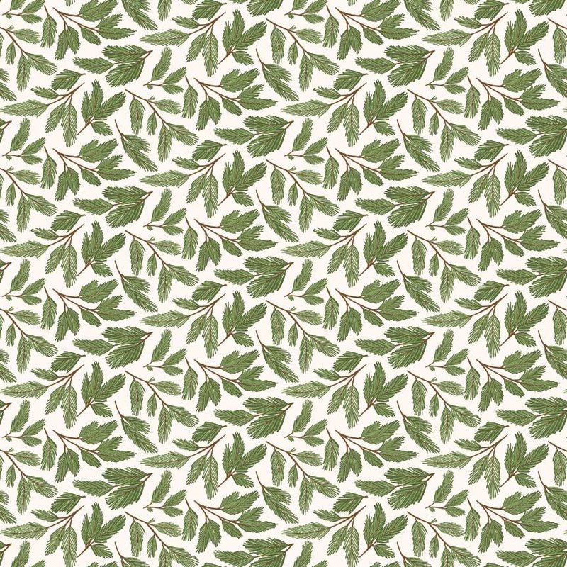 Patchworkstoff Patchworkstoff "Prairie Christmas Natural Pine Boughs white", Zweige, Tannenzweige, weiß, 22,50€/m