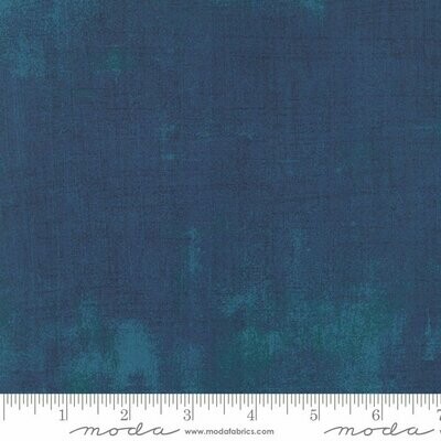 REST 40cm, Patchworkstoff REST 40cm, Patchworkstoff "Moda Grunge Prussian Blue" mit Schraffierungen, blau-petrol-grün meliert, 18,75 €/m