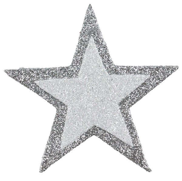 4&quot; Glitter foam Star, name: Silver star- single/EA