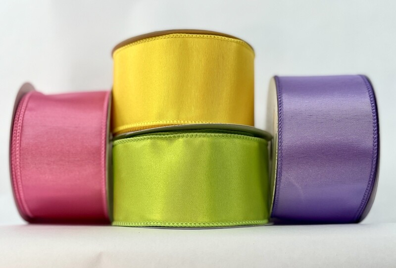 2.5&quot; Trenna fine ribbed Taffeta wired ribbon