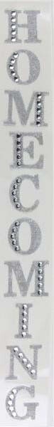 1&quot; HOMECOMING sticker letters with glitter &amp; bling (1 ea word), name: SILVER- single WORD