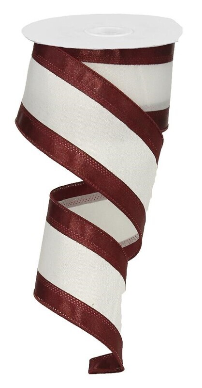 2.5&quot; Maroon White bordered Spirit ribbon