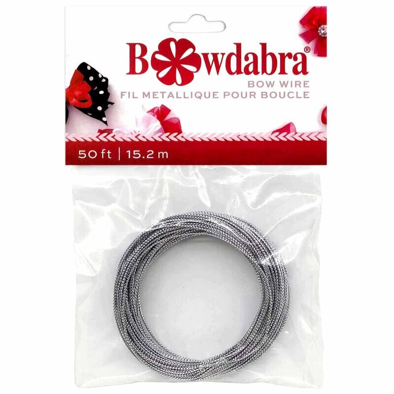 Bowdabra bow wire- 50 feet- choose gold or silver, name: silver