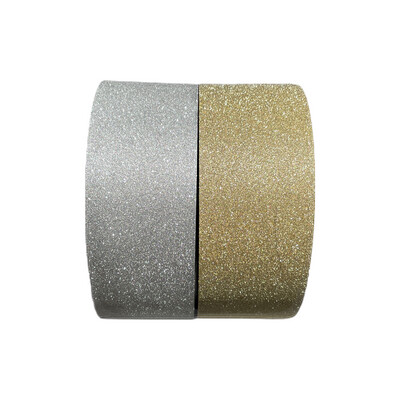 #40 (2 3/8&quot;) Diamond Dust Ribbon- 100 yd roll- Gold or Silver