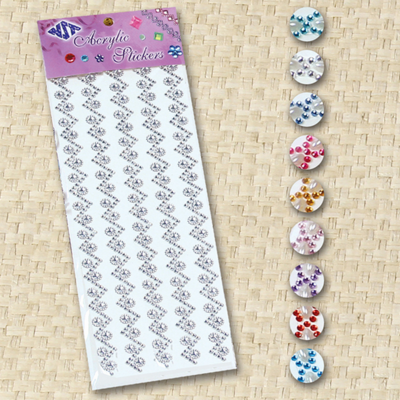 Flower zig zag gemstone stickers- 14mm