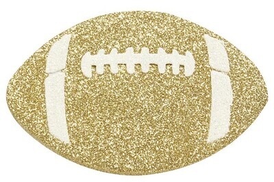 5&quot; X 1/2&quot; thick glitter foam Football ornament