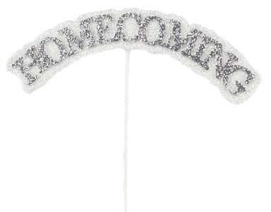 Homecoming Arch glitter foam pick/hanger, name: silver on pick- single/ea