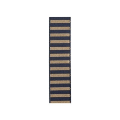 1.5” navy gold stripes satin ribbon