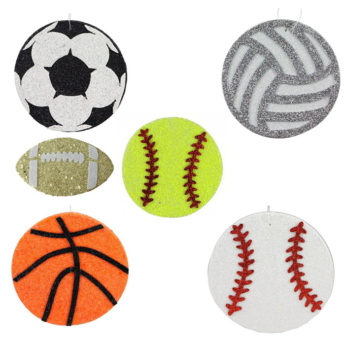 4&quot; Glitter foam Sports Ball-ornament