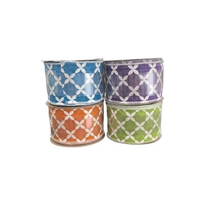 2.5” wired Morocco ribbon- multiple colors