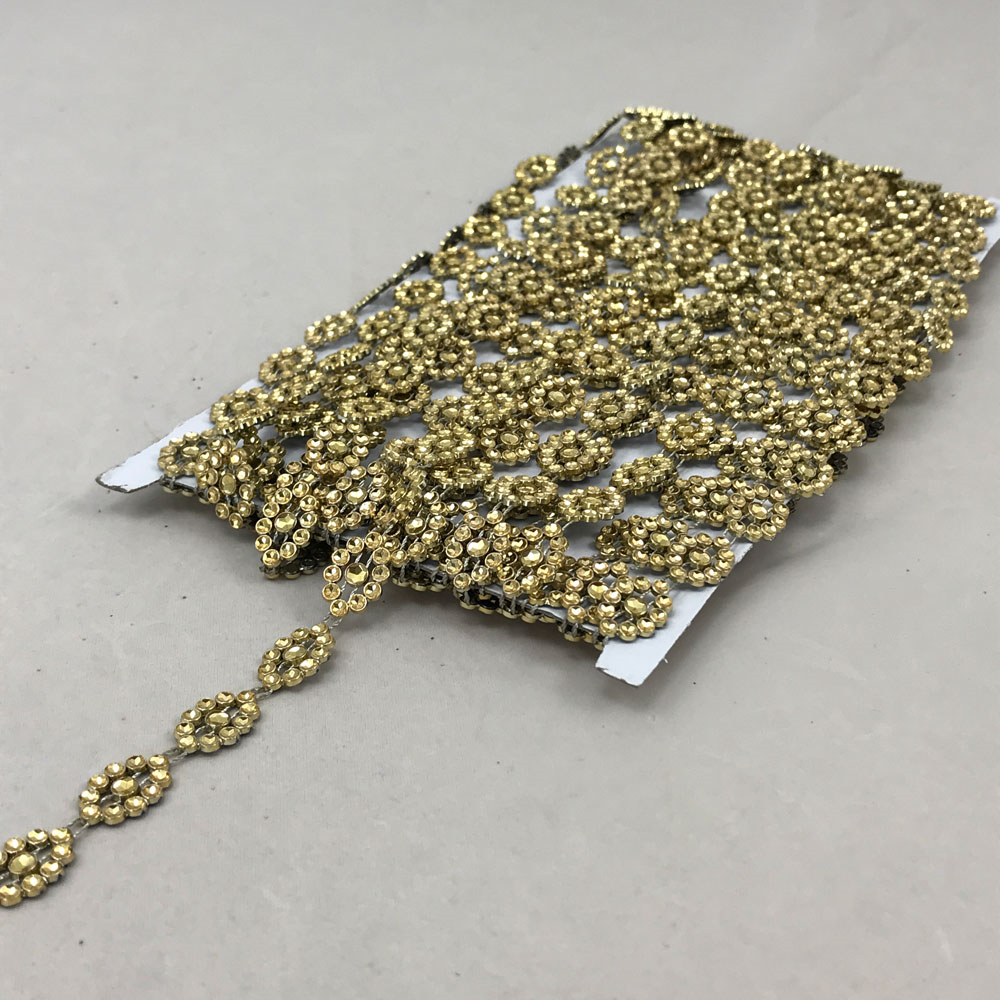 Oval trimming bling, 16mm, 10 yards, name: GOLD