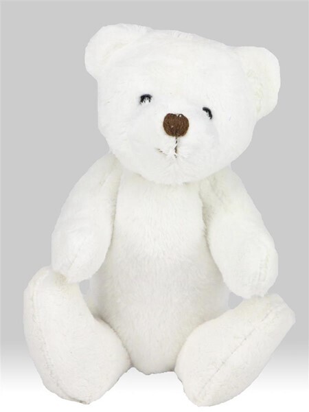 8&quot; plush Classic bear- white, jointed, name: single bear