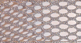 2.5” glitter Luxe honeycomb wired ribbon, name: Silver