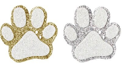 3” glitter paws- gold or silver