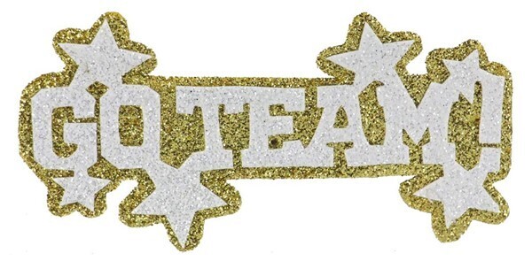 5&quot; glitter GO TEAM, single or pack of 12