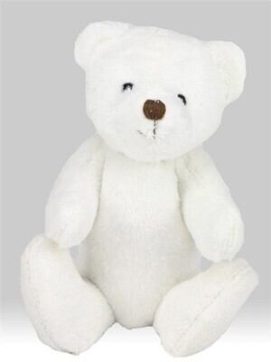 8" plush Classic bear- white, jointed