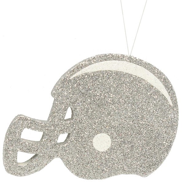 5&quot; X 1/2&quot; thick glitter foam helmet ornament