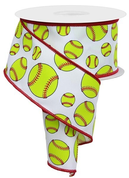 2.5” softballs on canvas like ribbon