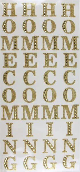 2” HOMECOMING stickers, 4 repeats per card, SILVER OR GOLD