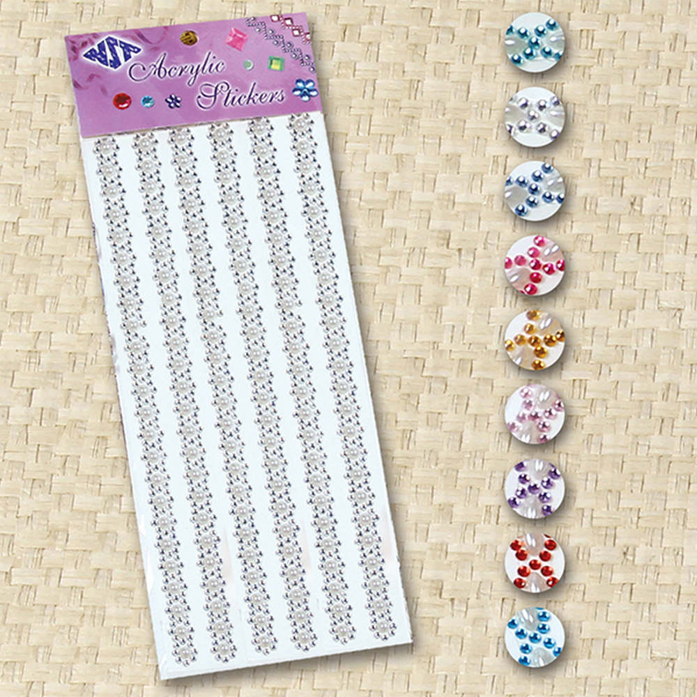 Flower gemstone stickers- 12mm