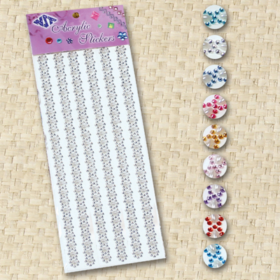 Flower gemstone stickers- 12mm