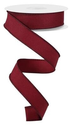 7/8” Maroon Wired Ribbon