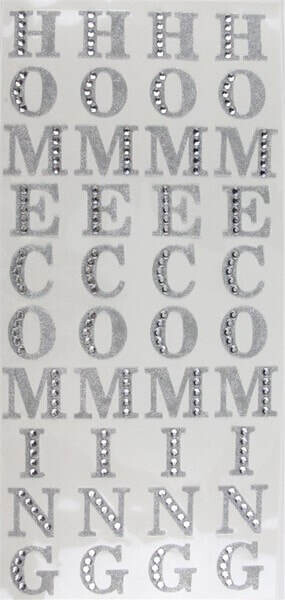 2” HOMECOMING stickers, 4 repeats per card, SILVER OR GOLD, name: Silver- 10 card pack