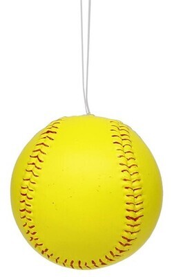 3&quot; diameter plastic Softball ornament