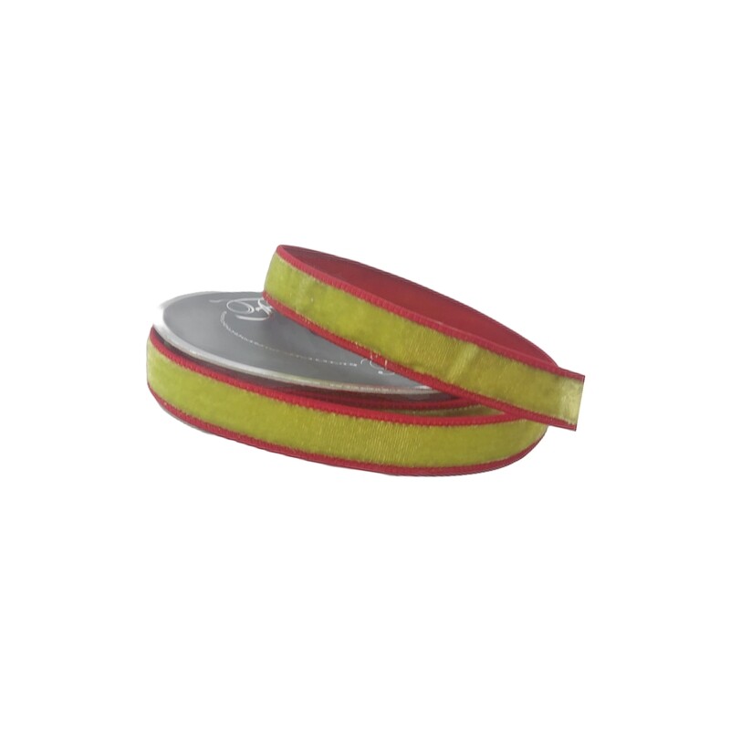 1” Farrisilk 2 Tone Red/Apple Green Wired Ribbon