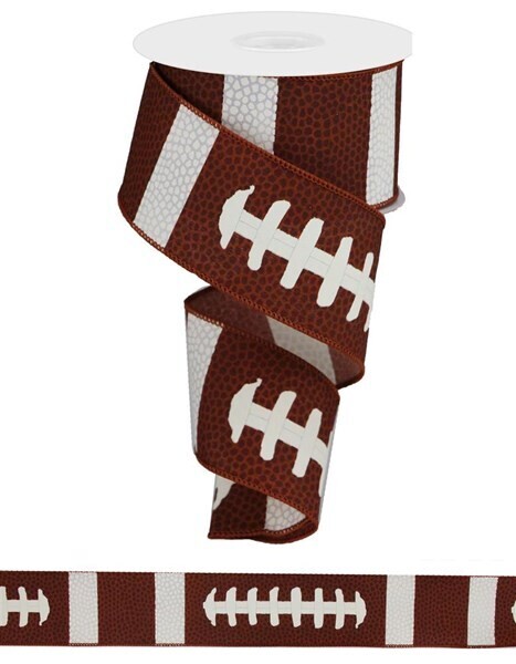 2.5&quot; Football Laces brown white ribbon