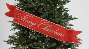 4” Farrisilk Velvet Merry Christmas Tree Banner 3 feet, name: Regular