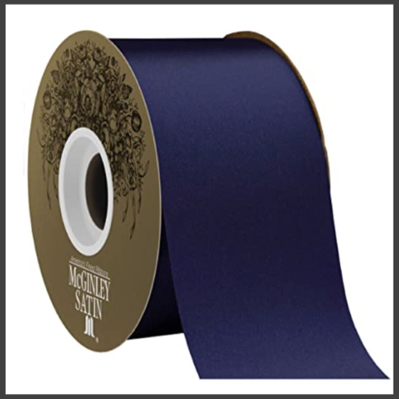 size 40 Lustre satin ribbon- 2.5&quot; -50 yds - gold label
