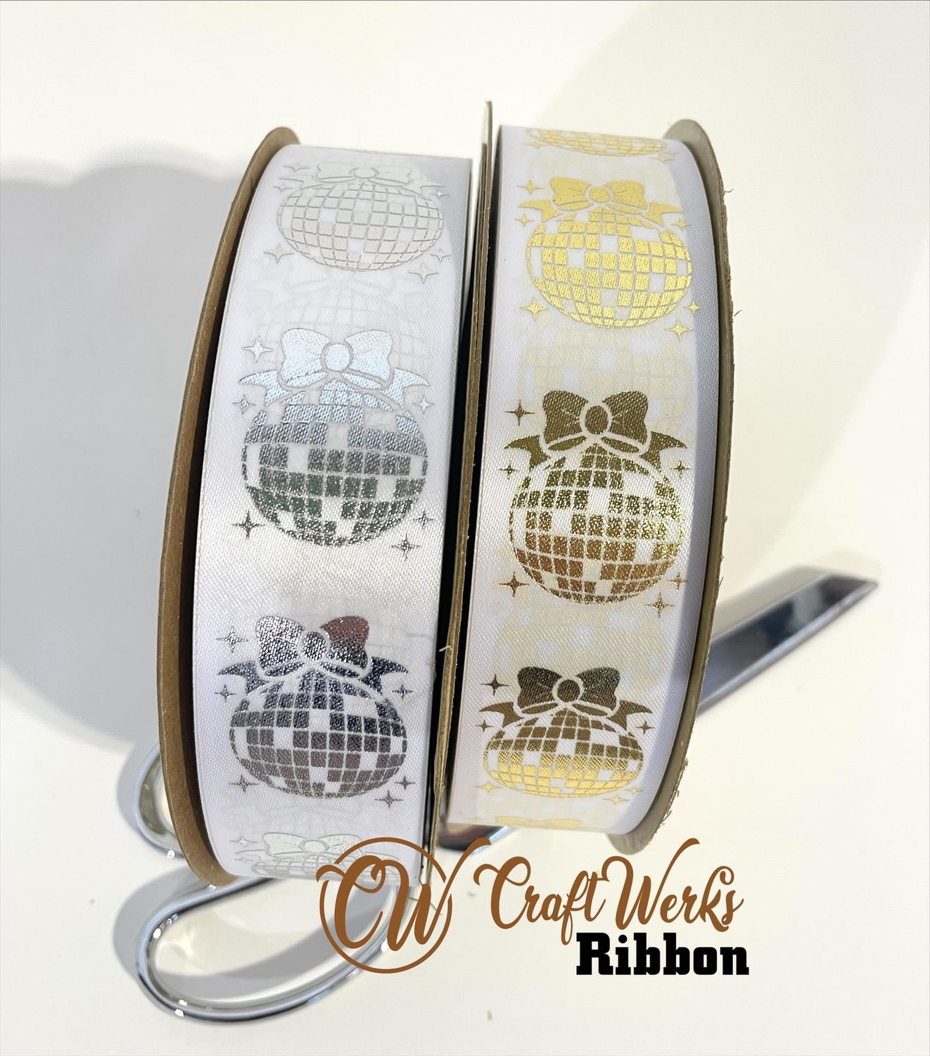 Disco Bows custom imprint ribbon- size 9